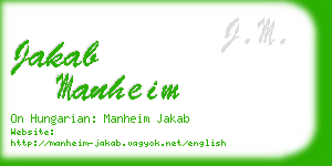 jakab manheim business card